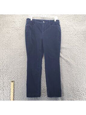 Talbots Jeans Womens 8 Petite Blue Straight Stretch Corduroy